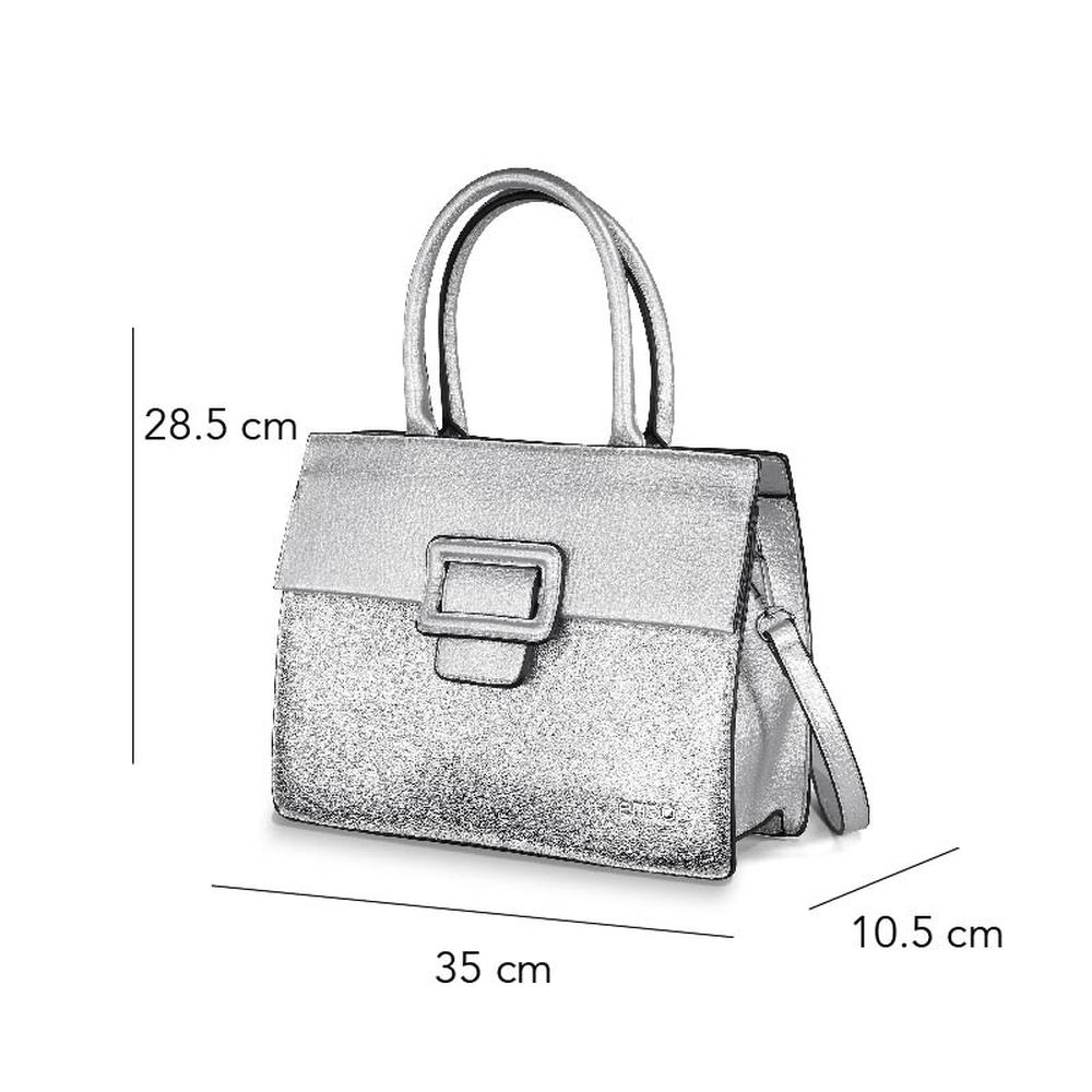 Foto 7 pulgar | Bolso Tote Enso para Mujer Plateado con Acabado Metálico