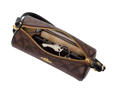 Foto 4 | Bolsa Coach Nolita Barrel Bag Signature Canvas Cw809 Café