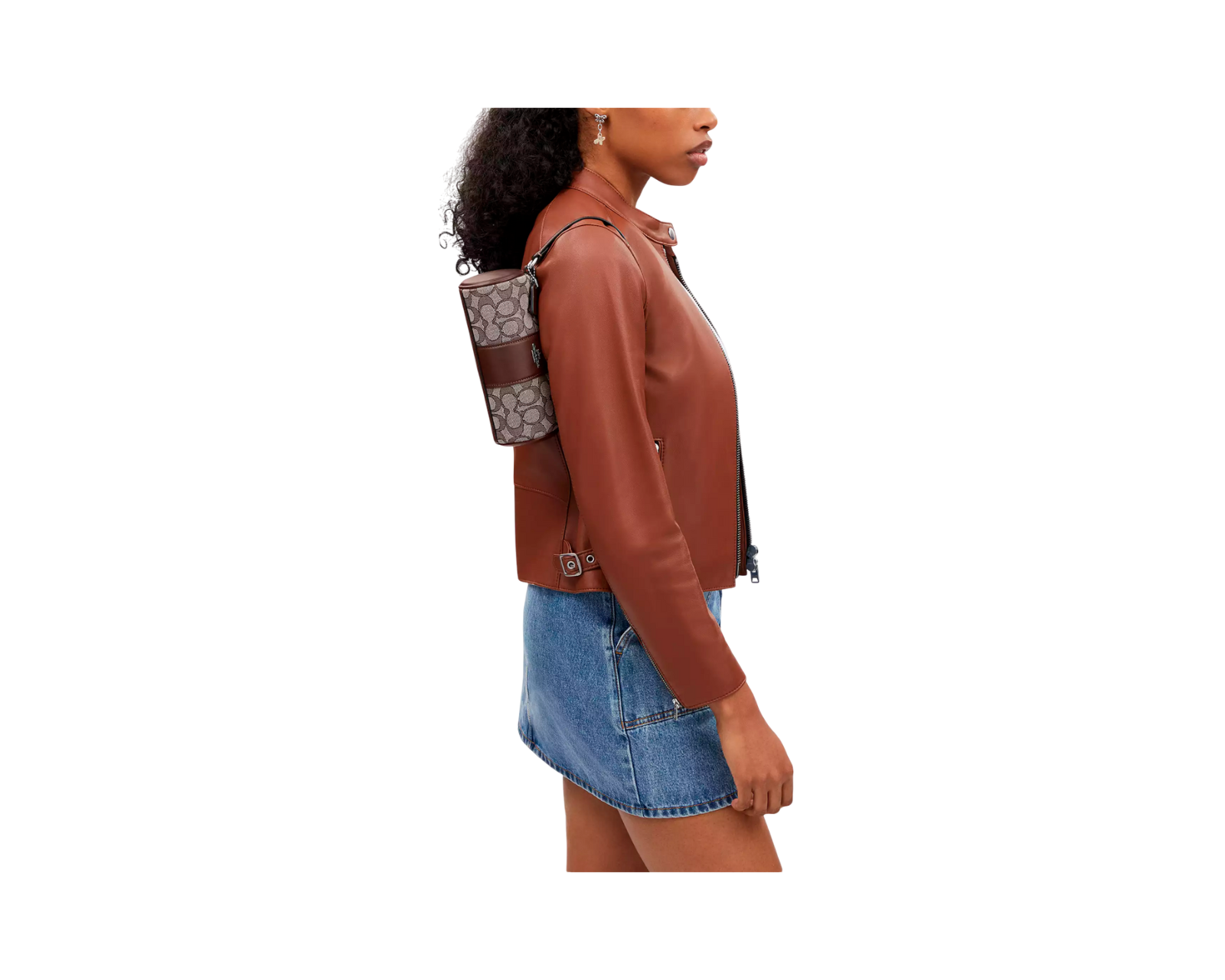 Foto 5 pulgar | Bolsa Coach Nolita Barrel Bag Signature Jacquard Cu989 Café