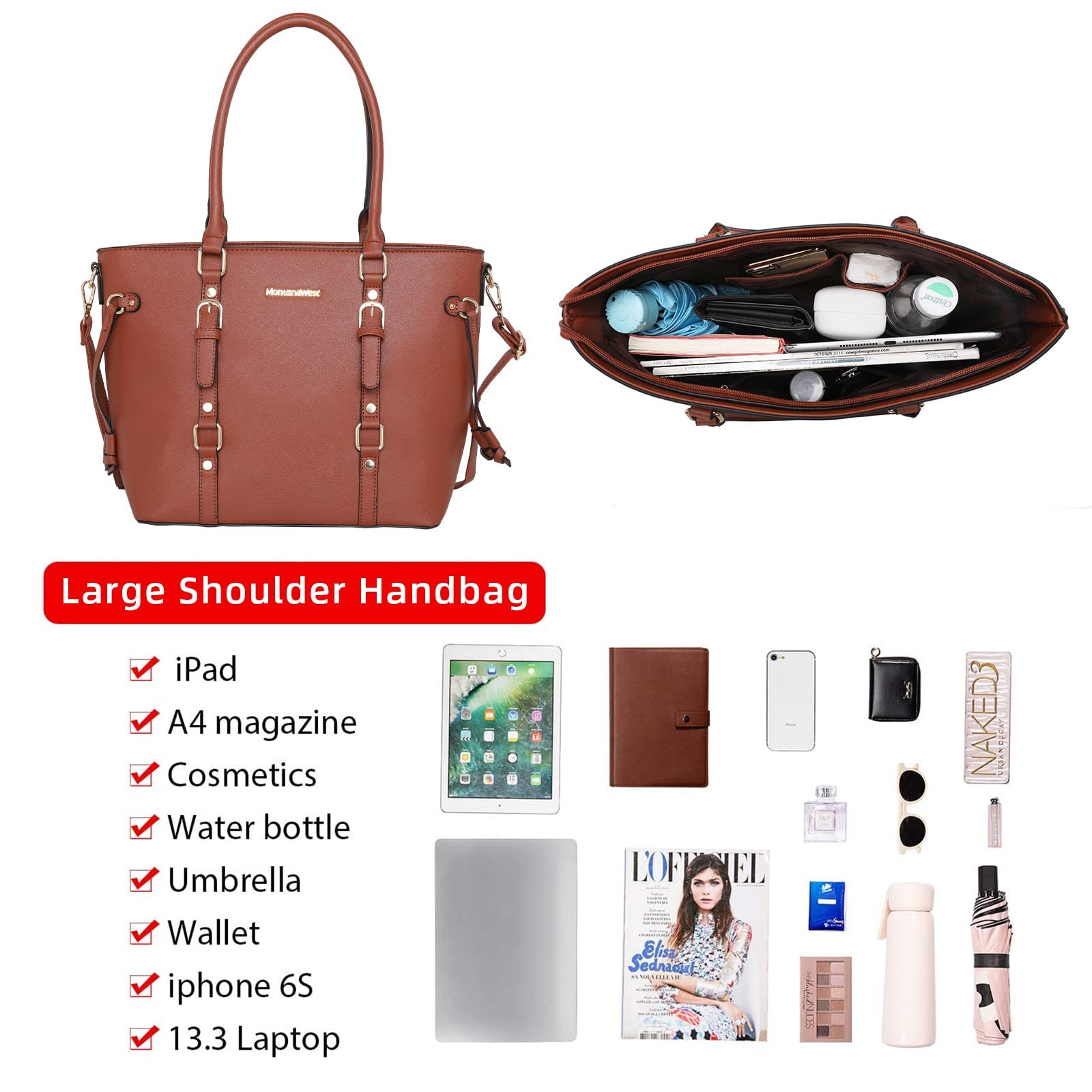Foto 4 pulgar | Set De Monedero Montana West, Bolso Tipo Cartera De Piel Para Mujer - Venta Internacional.