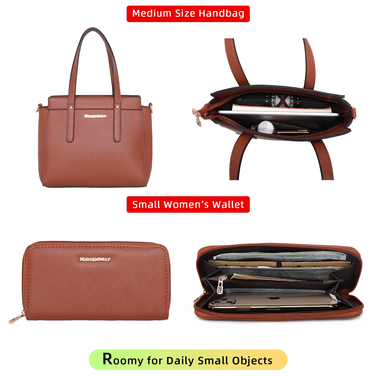 Foto 5 pulgar | Set De Monedero Montana West, Bolso Tipo Cartera De Piel Para Mujer - Venta Internacional.