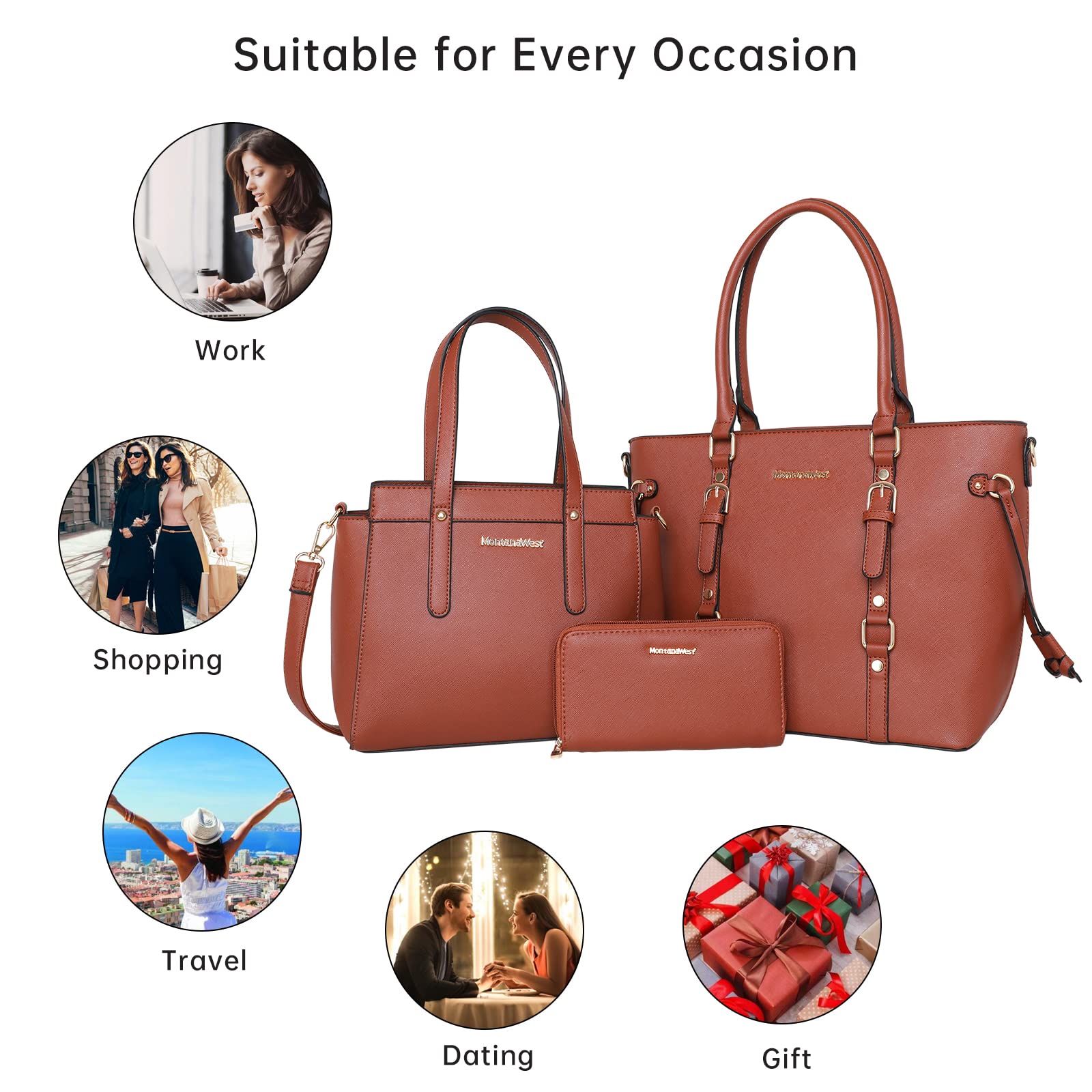 Foto 6 pulgar | Set De Monedero Montana West, Bolso Tipo Cartera De Piel Para Mujer - Venta Internacional.