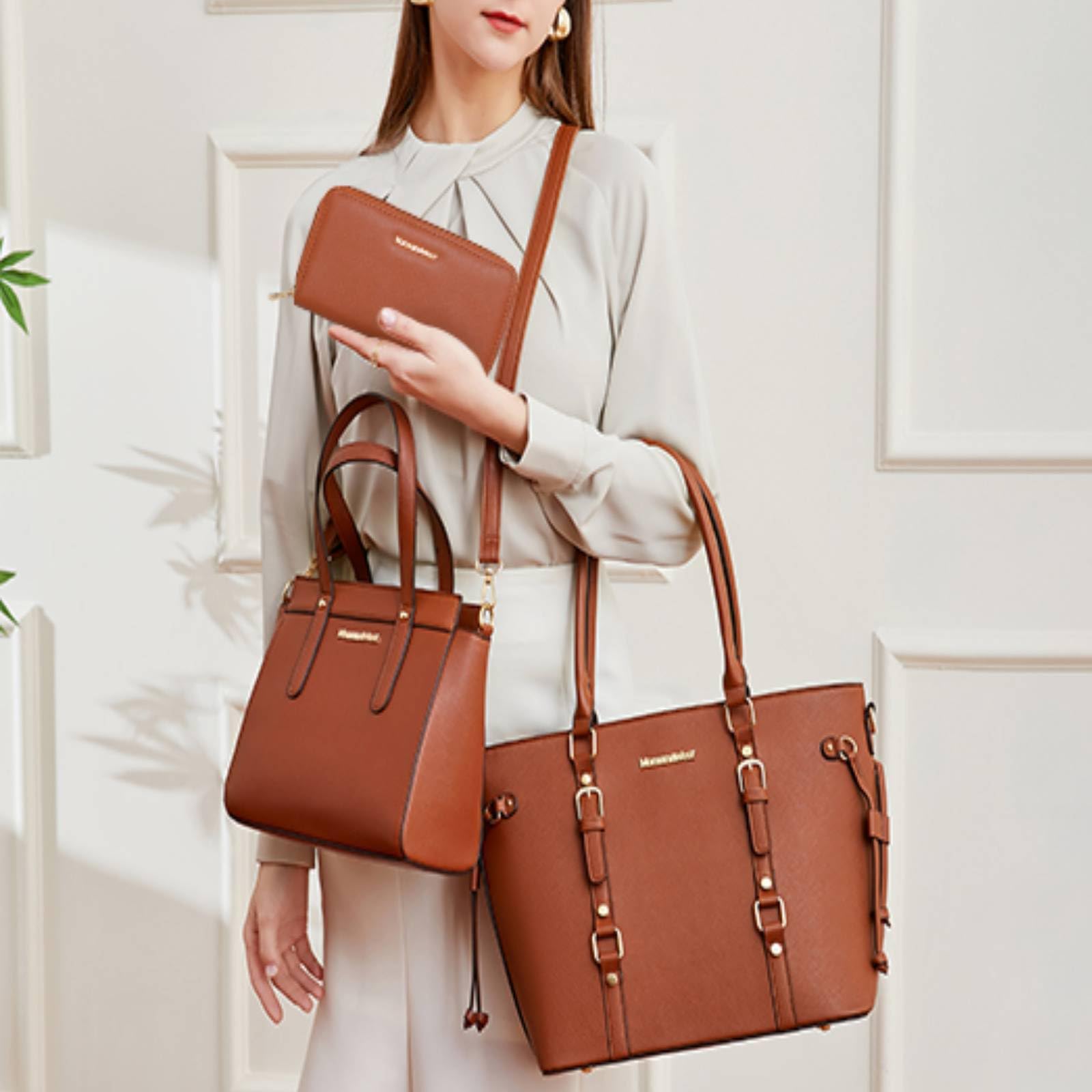 Foto 8 pulgar | Set De Monedero Montana West, Bolso Tipo Cartera De Piel Para Mujer - Venta Internacional.