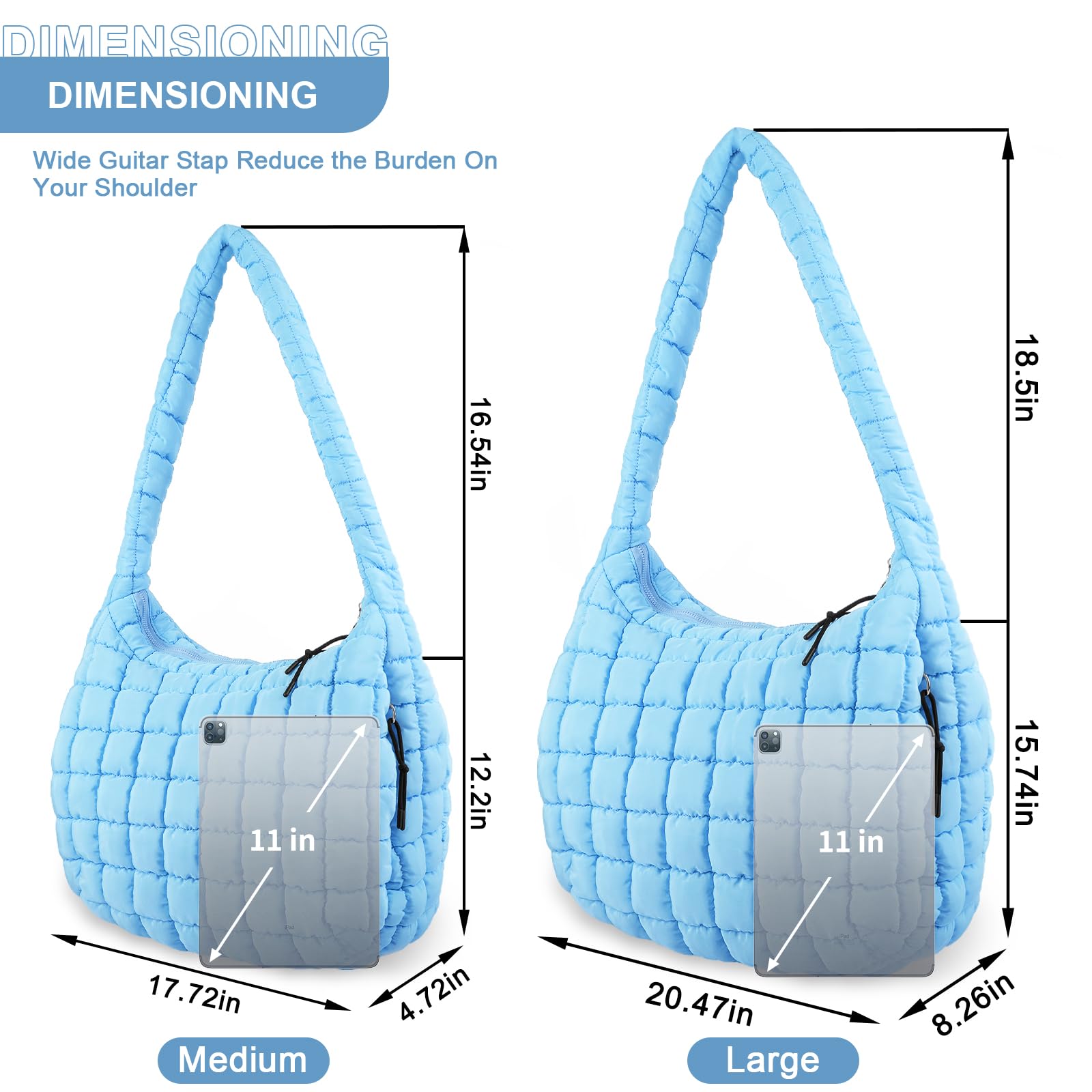 Foto 3 pulgar | Bolsa Acolchada Uixizq Nailon Azul para Mujer - Venta Internacional