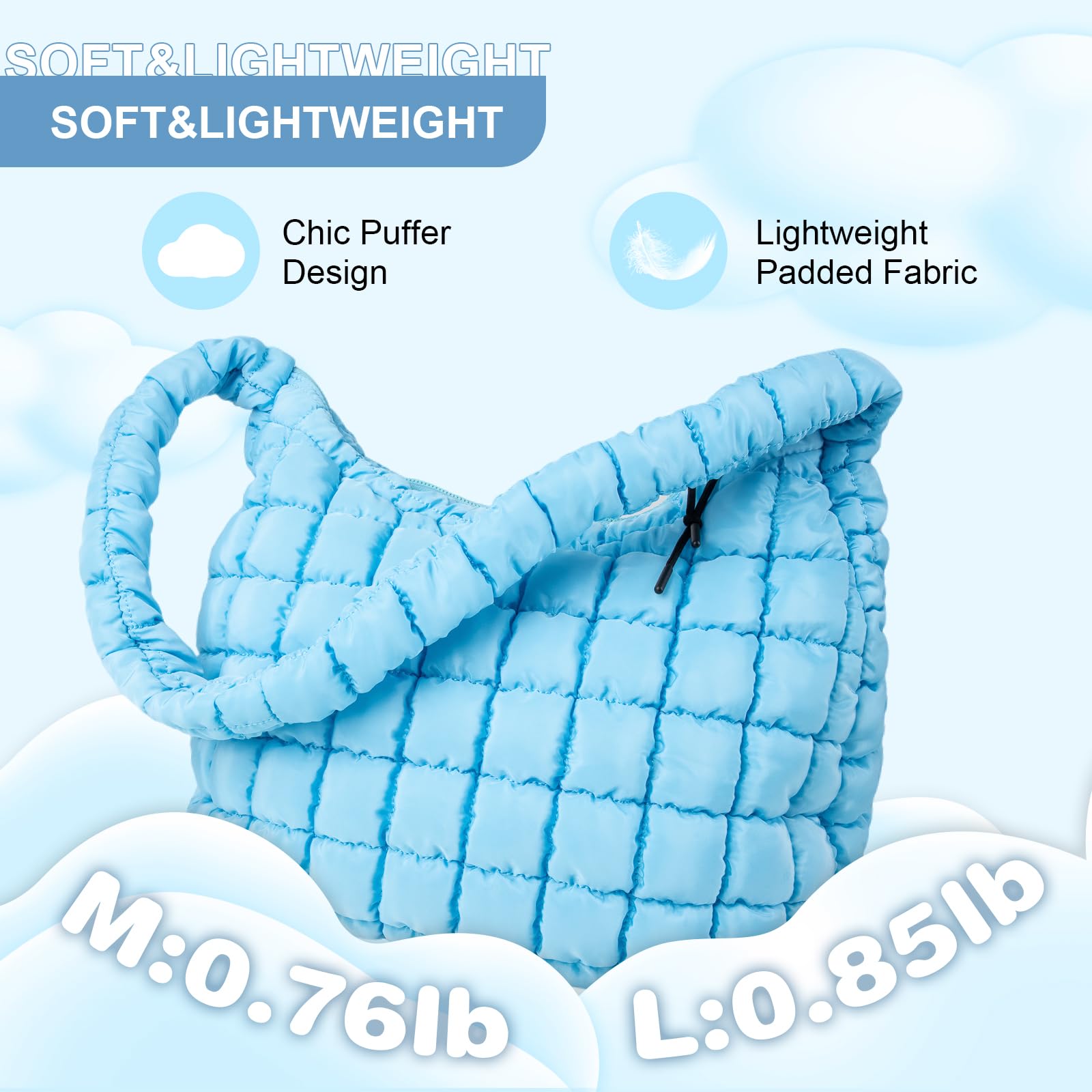 Foto 6 pulgar | Bolsa Acolchada Uixizq Nailon Azul para Mujer - Venta Internacional
