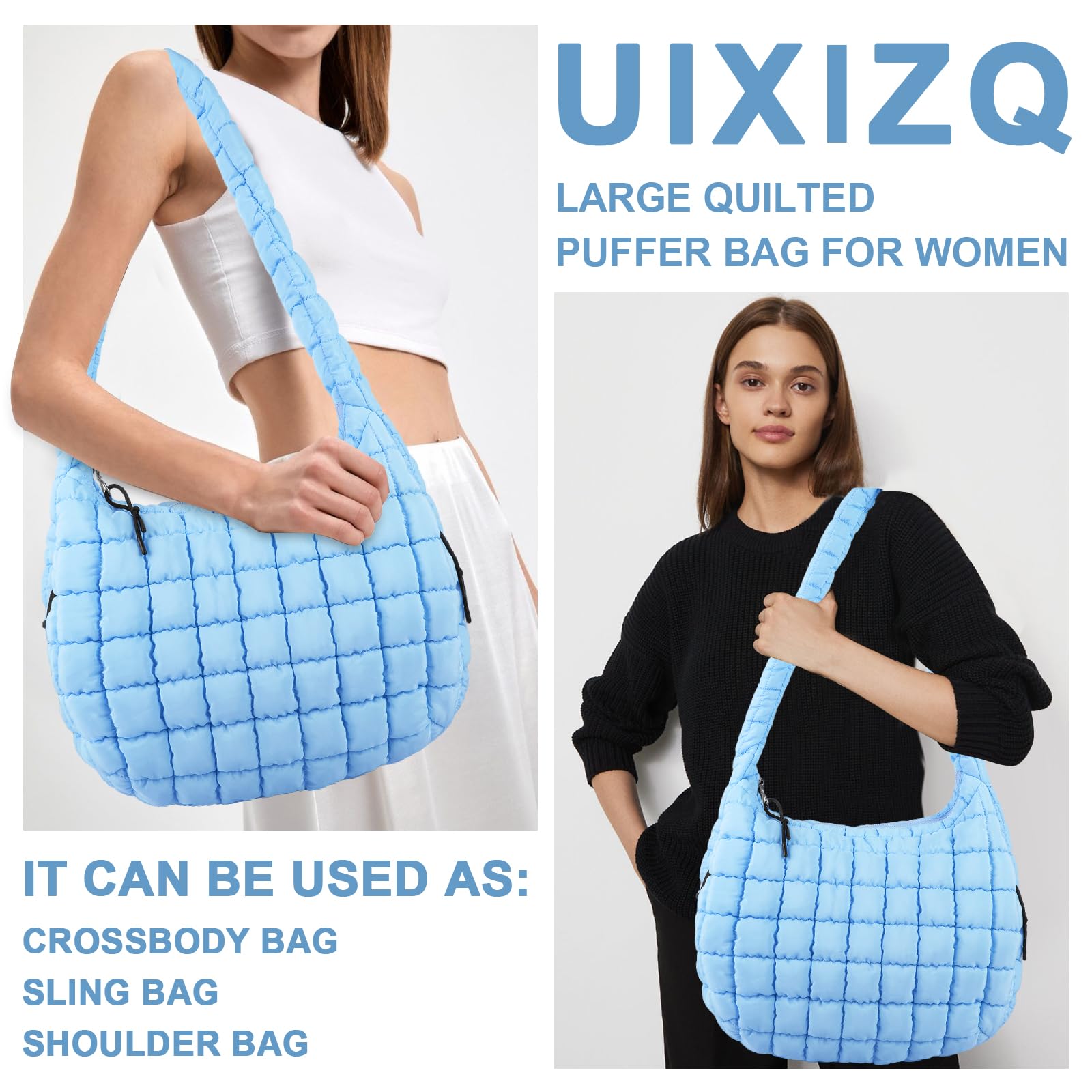 Foto 7 pulgar | Bolsa Acolchada Uixizq Nailon Azul para Mujer - Venta Internacional