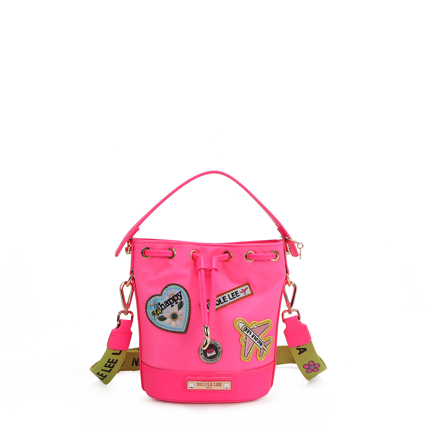 Foto 4 pulgar | Bolsa de Jareta Nicole Lee De Nailon Con Parches