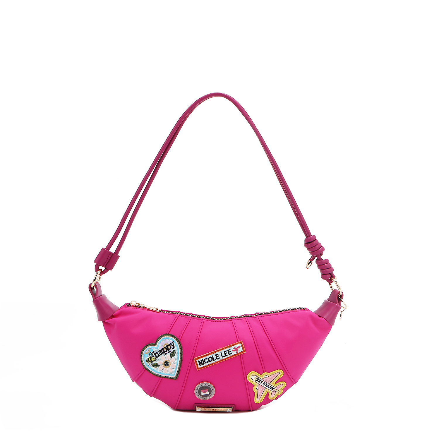 Foto 2 pulgar | Bolsa Shoulder Nicole Lee de Nailon con Parches