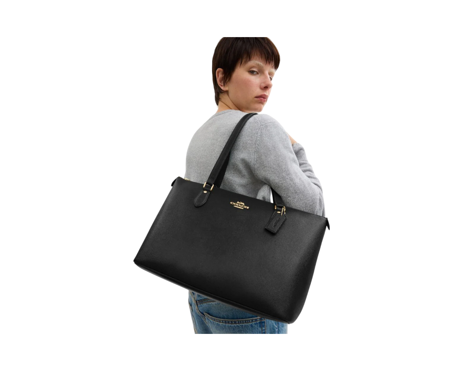 Foto 6 pulgar | Bolsa Coach Gallery Tote Bag Cv402 Negra