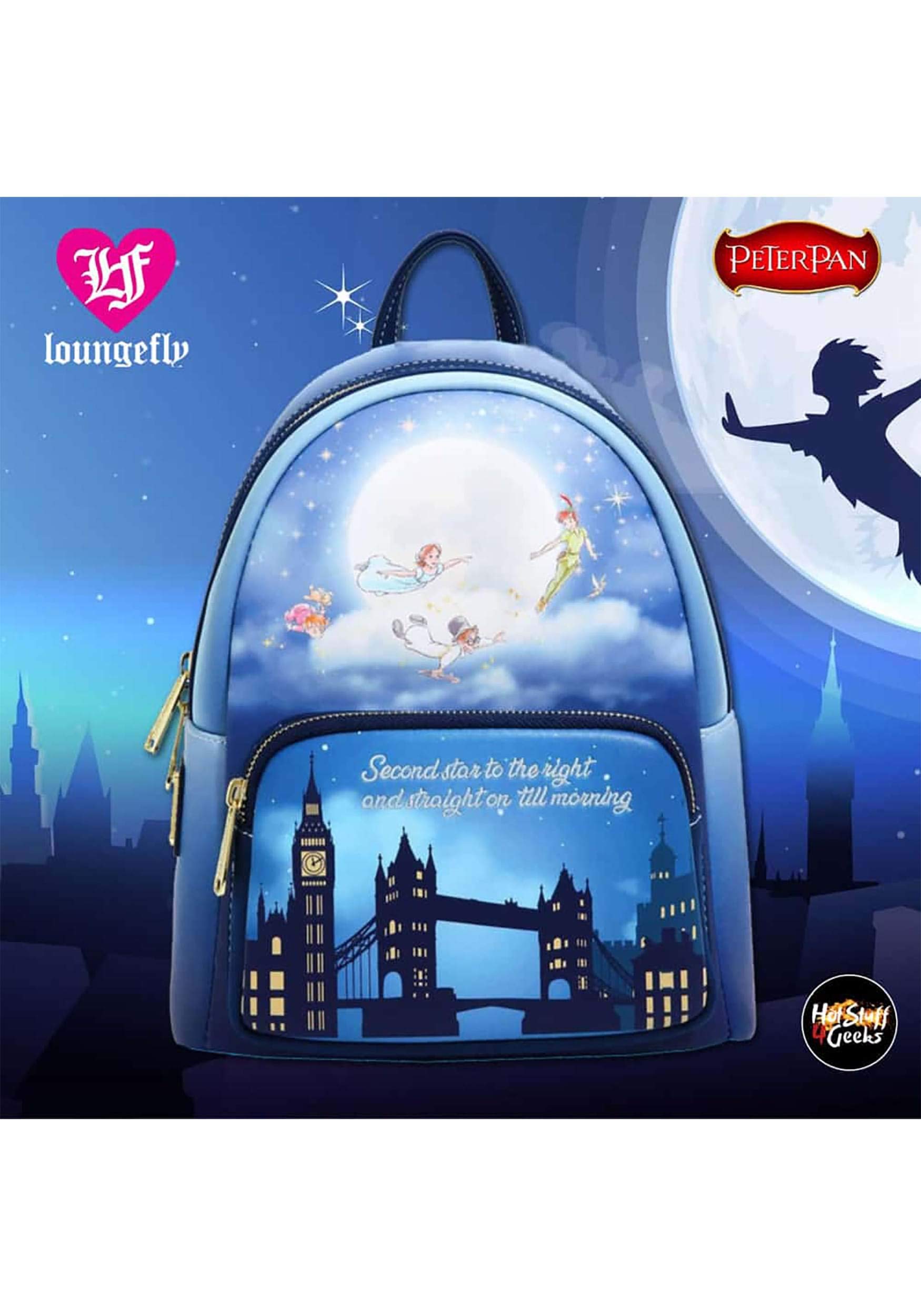Foto 3 pulgar | Bandolera Loungefly Disney Peter Pan Second Star Glow - Venta Internacional.