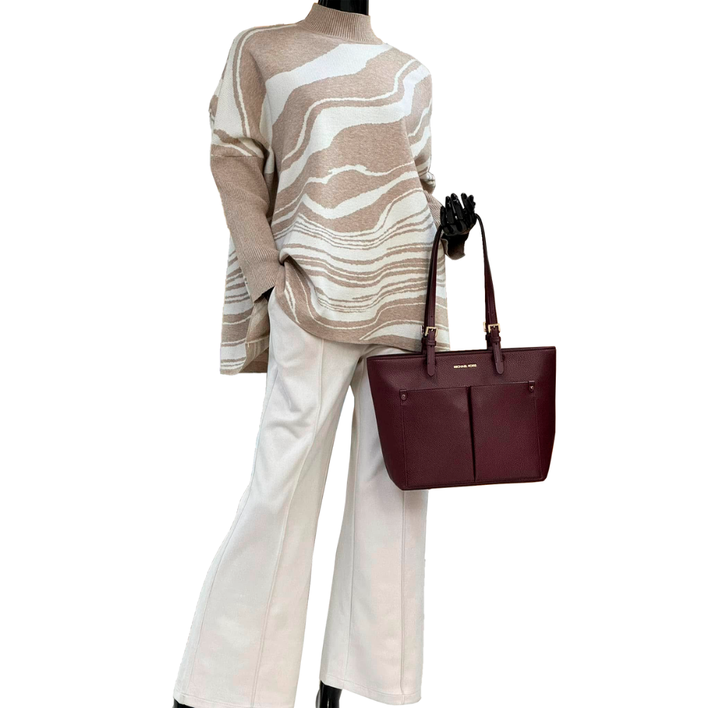 Foto 5 pulgar | Bolsa Michael Kors Jet Set Medium Pocket Tote Bag Color 35f3gtvt8b Vino