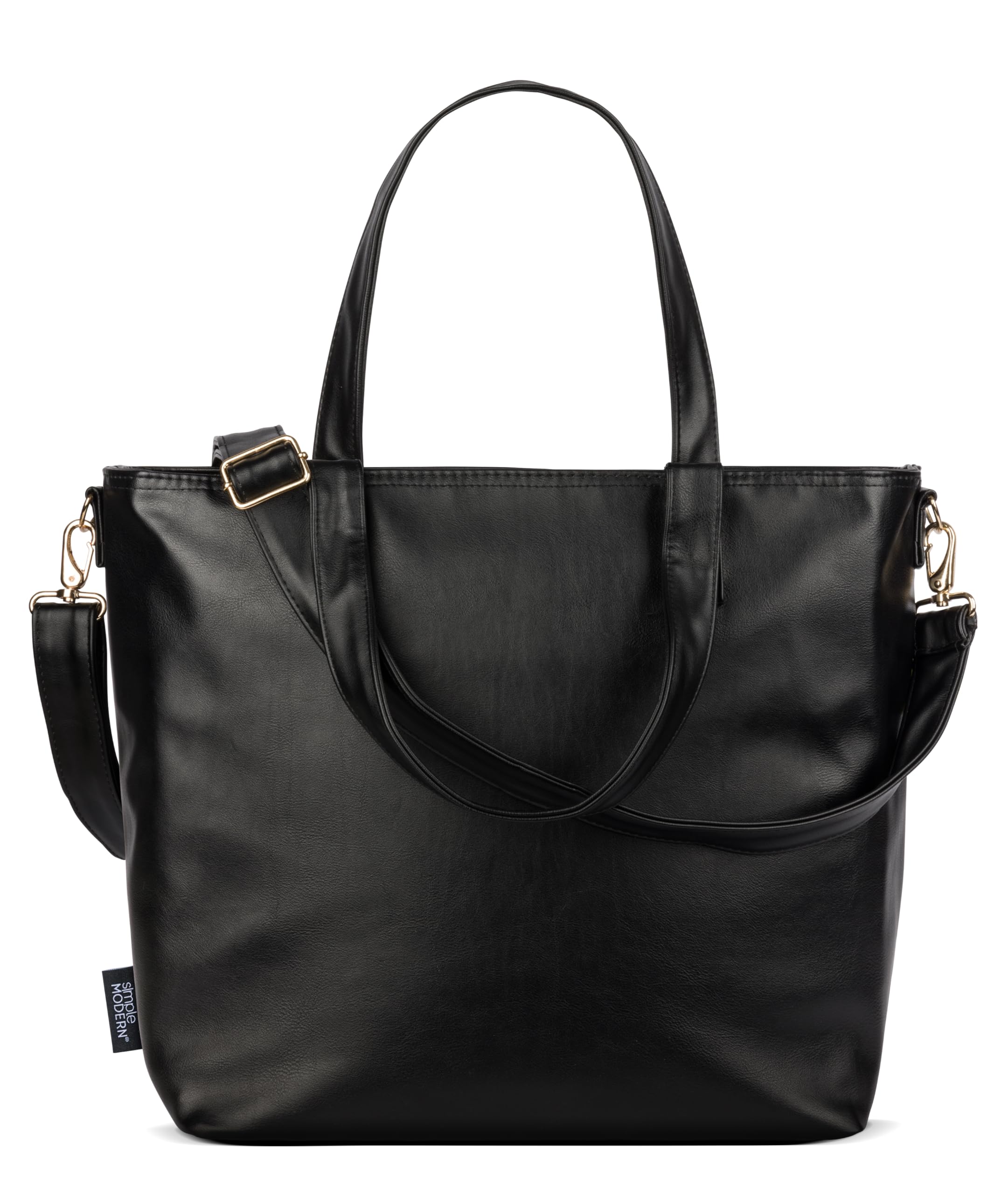 Foto 2 pulgar | Bolsa De Piel Sintética Negra, Sencilla Y Moderna, Grande, Para Portátil De 17 Pulgadas - Venta Internacional.