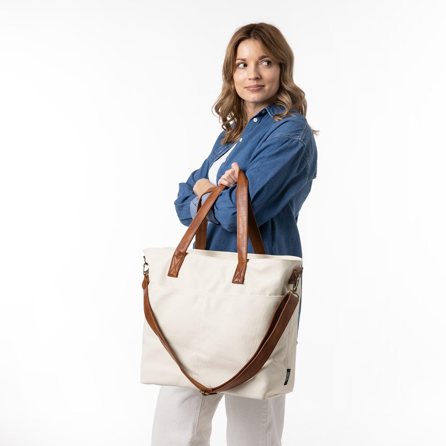 Foto 7 pulgar | Bolsa De Lona Grande, Simple Y Moderna, De Abedul Almendro, Para Portátil De 17 Pulgadas - Venta Internacional.