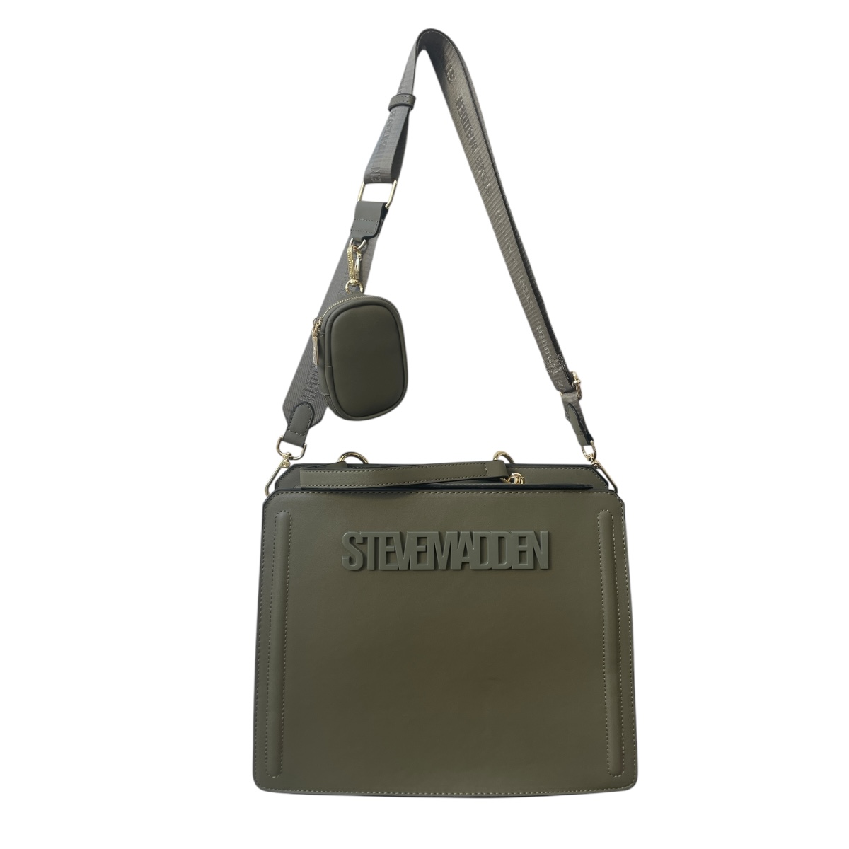 Foto 6 | Bolsa Steve Madden Bevelyn Olive Xl + Termo Steve Madden White