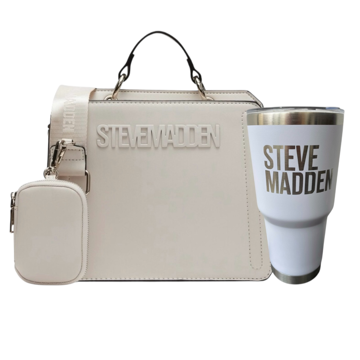 Foto 2 pulgar | Bolsa Steve Madden Bevelyn Cream + Termo Steve Madden White