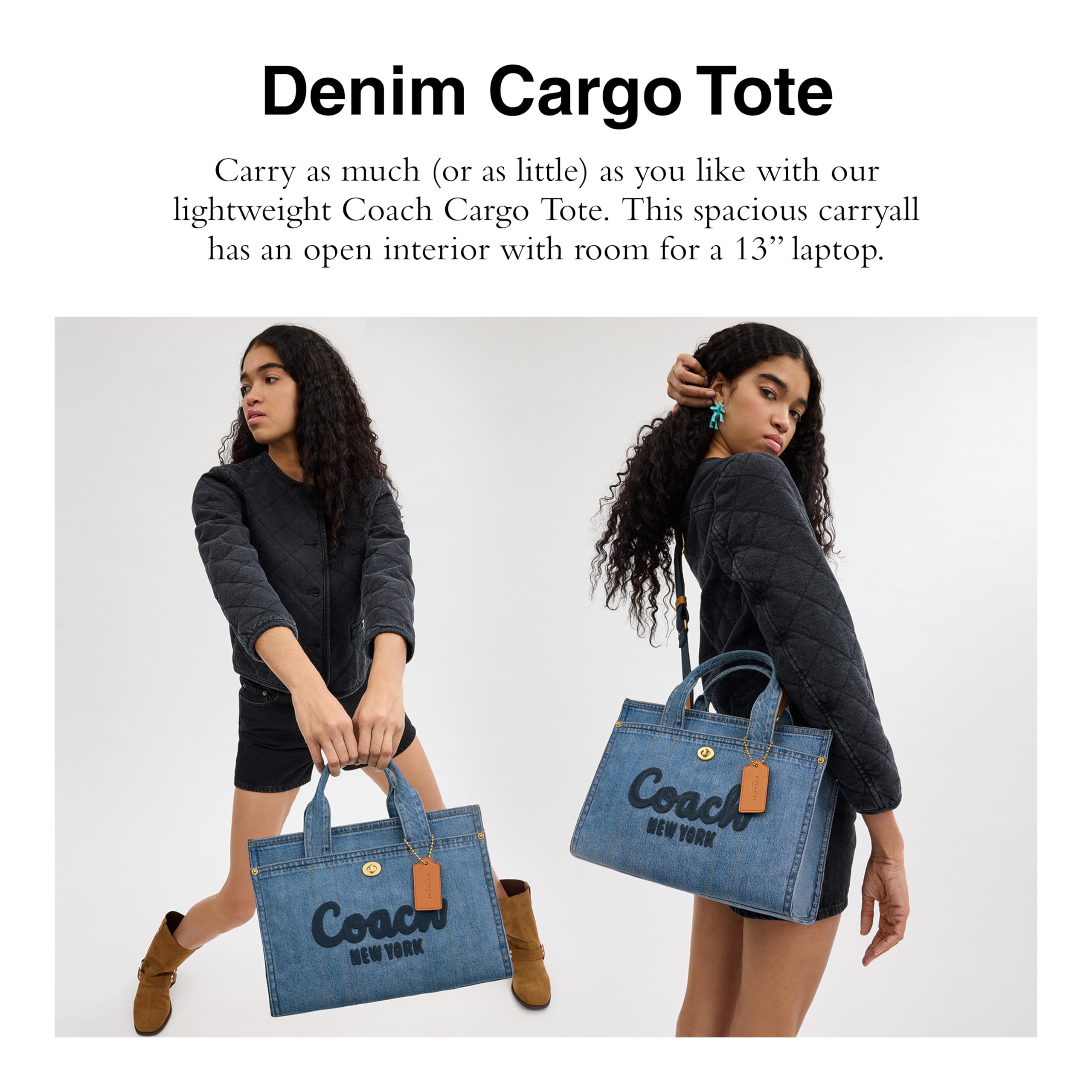 Foto 3 pulgar | Bolso De Mano Coach Cargo Indigo Para Mujer - Venta Internacional.