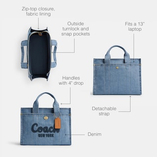 Foto 3 | Bolso De Mano Coach Cargo Indigo Para Mujer - Venta Internacional.