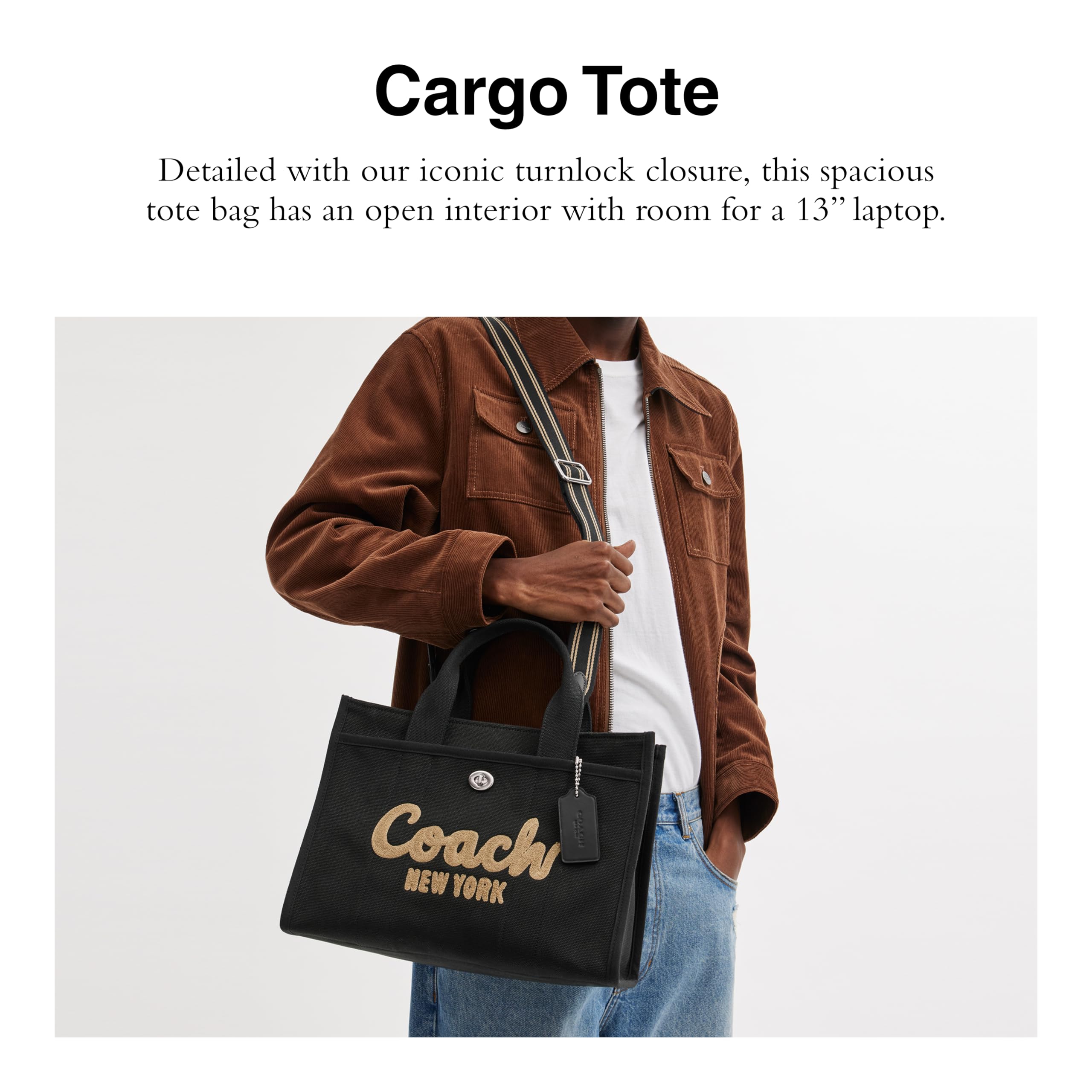 Foto 3 pulgar | Bolsa Coach Cargo Tote De Lona Y Cuero Reciclado - Venta Internacional.