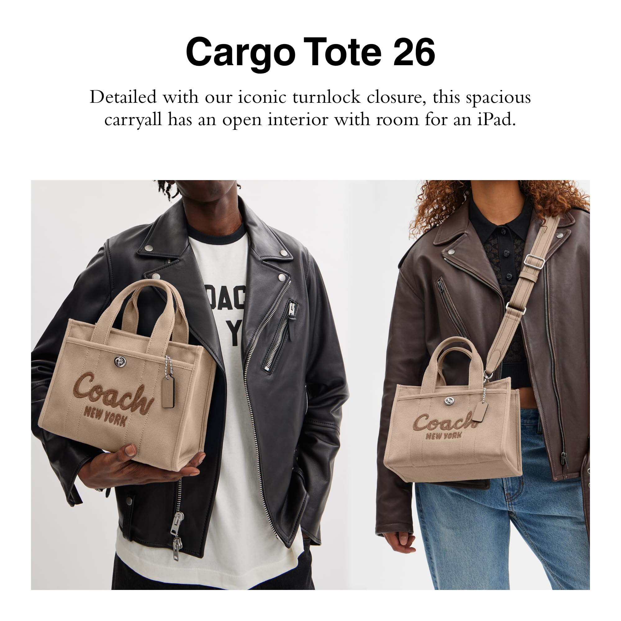 Foto 3 pulgar | Bolsa Coach Cargo Tote 26 Dark Natural Para Mujeres Y Hombres - Venta Internacional.