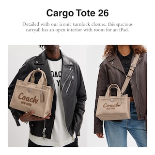 Foto 2 | Bolsa Coach Cargo Tote 26 Dark Natural Para Mujeres Y Hombres - Venta Internacional.
