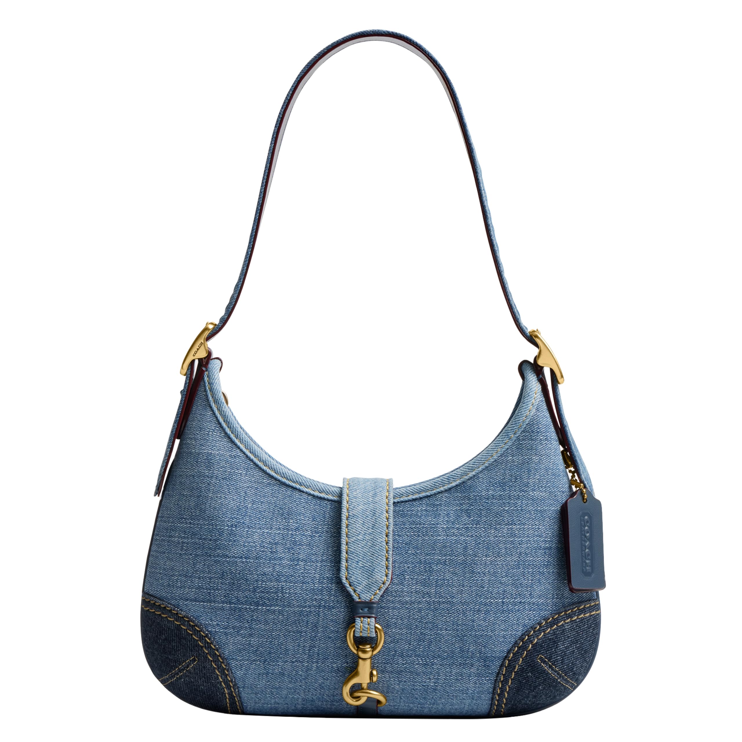 Foto 2 pulgar | Bolso De Mano Coach Hamptons Hobo De Piel Azul Para Mujer - Venta Internacional.