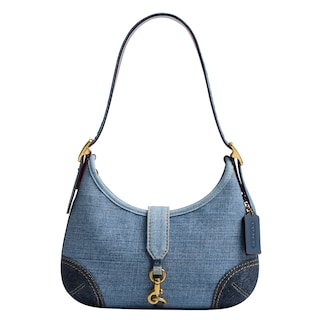 Foto 1 | Bolso De Mano Coach Hamptons Hobo De Piel Azul Para Mujer - Venta Internacional.