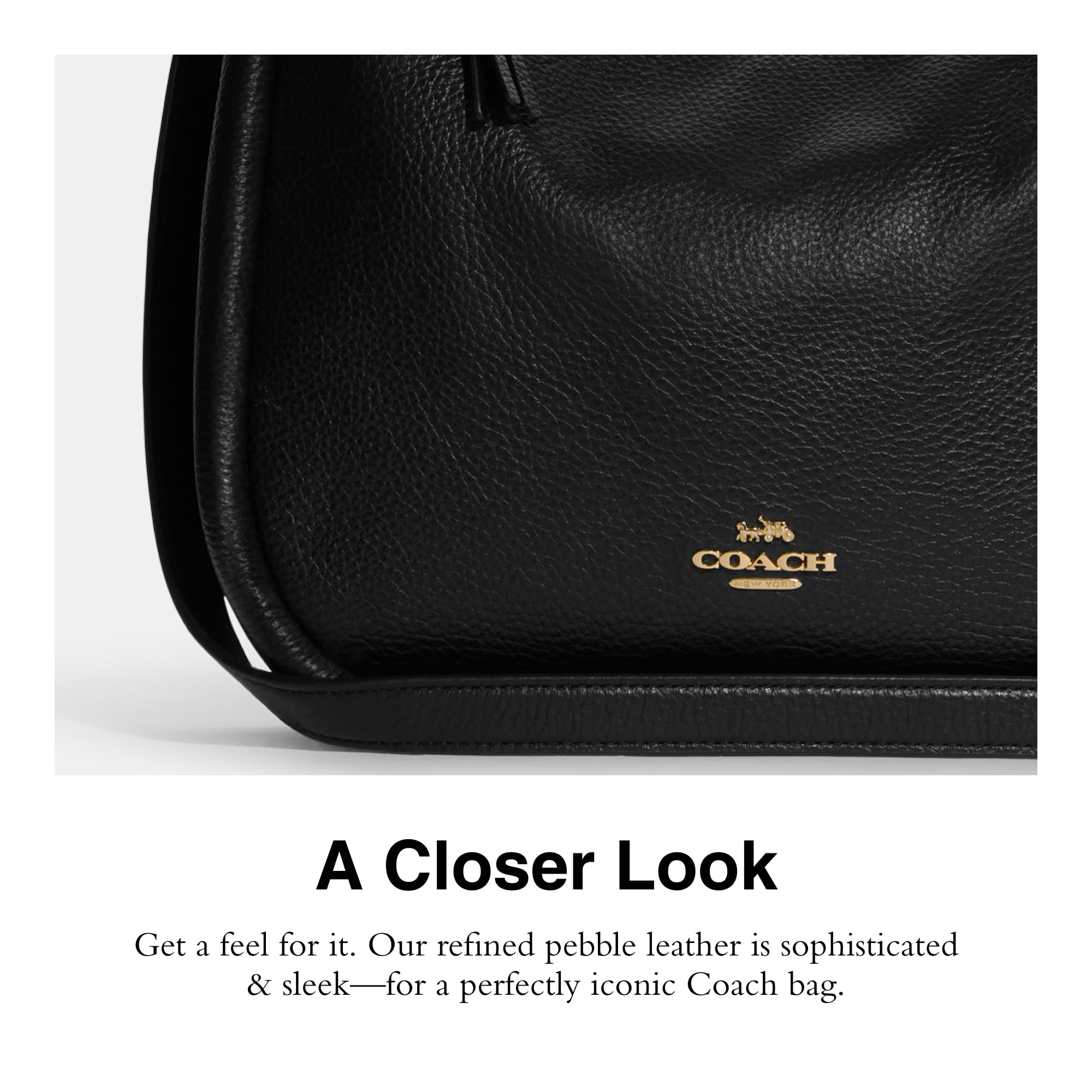 Foto 5 pulgar | Bolsa Bandolera Coach Jules Hobo de Piel Negra para Mujer - Venta Internacional