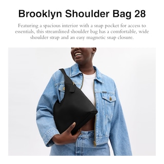 Foto 2 | Bolsa Bandolera Coach Brooklyn 28 Negra para Mujer - Venta Internacional