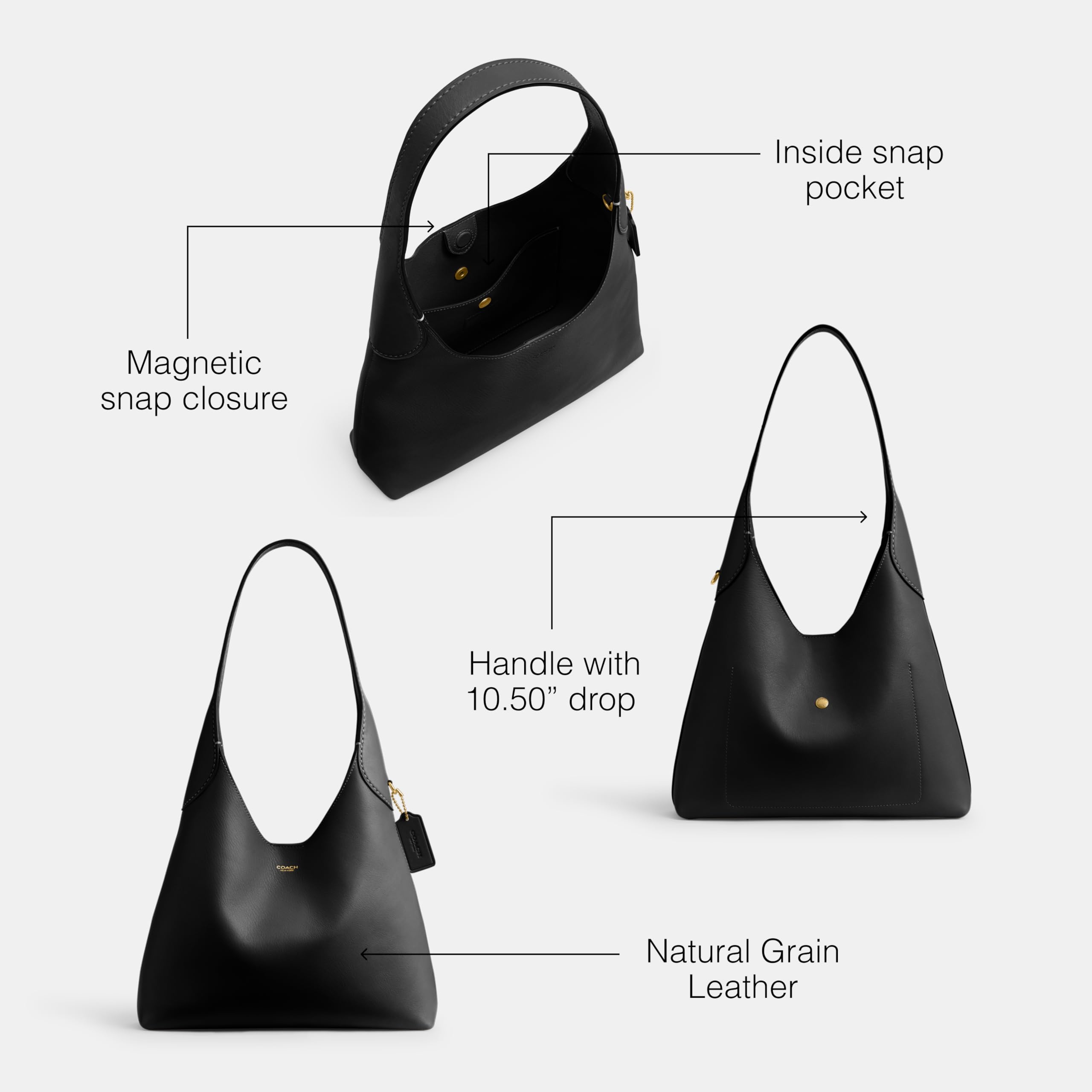 Foto 4 pulgar | Bolsa Bandolera Coach Brooklyn 28 Negra para Mujer - Venta Internacional