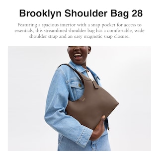 Foto 2 | Bolsa Bandolera Coach Brooklyn 28 Dark Stone para Mujer - Venta Internacional