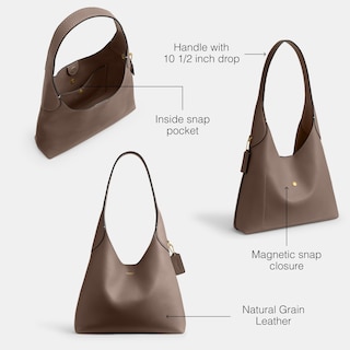 Foto 3 | Bolsa Bandolera Coach Brooklyn 28 Dark Stone para Mujer - Venta Internacional