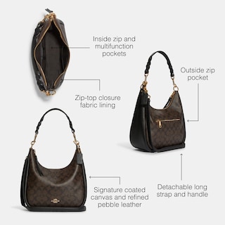 Foto 2 | Bolso De Hombro Coach Jules Hobo Signature Canela Leather - Venta Internacional.