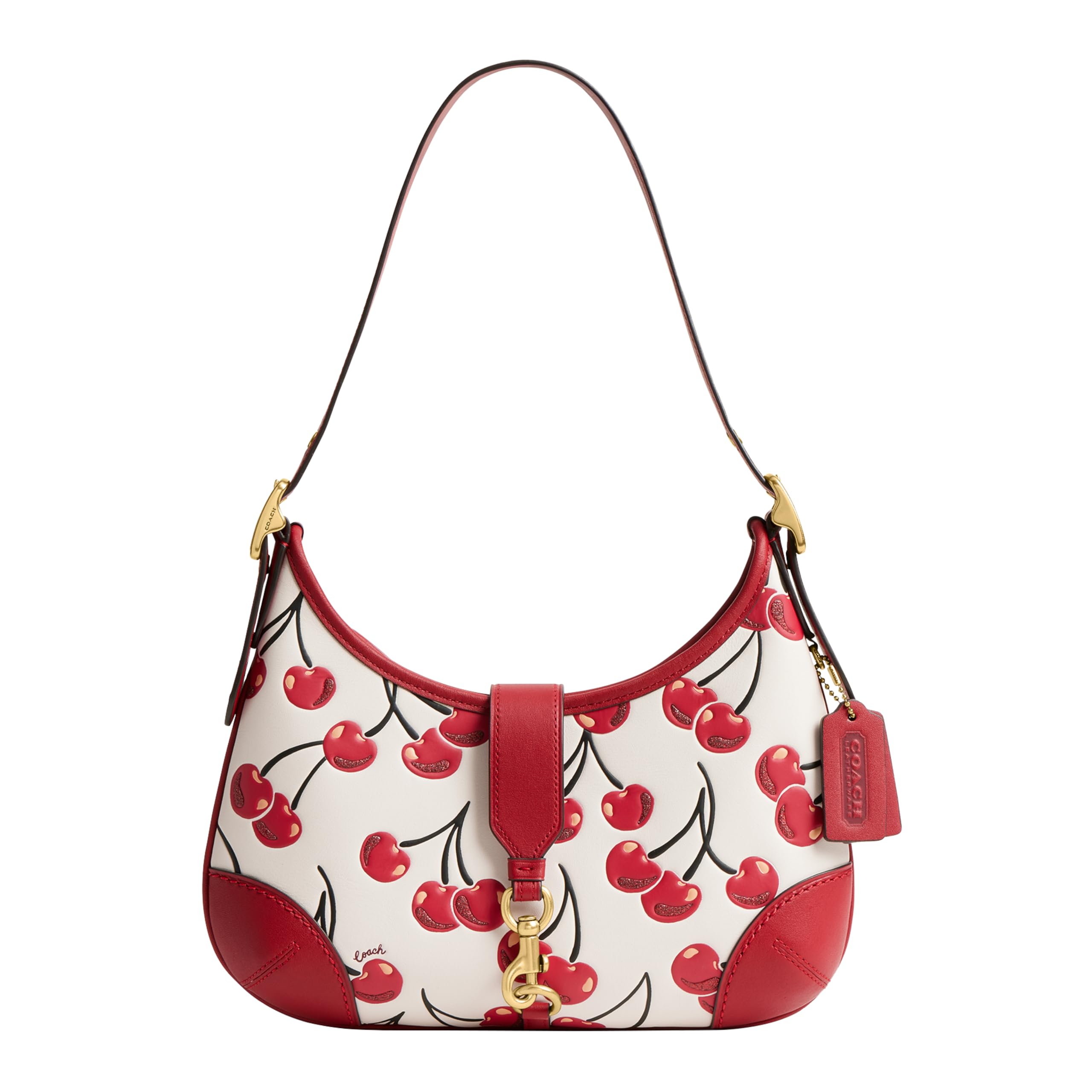 Foto 2 pulgar | Bolso De Mano Coach Hamptons Hobo Chalk Con Estampado Multicolor De Cerezas - Venta Internacional.