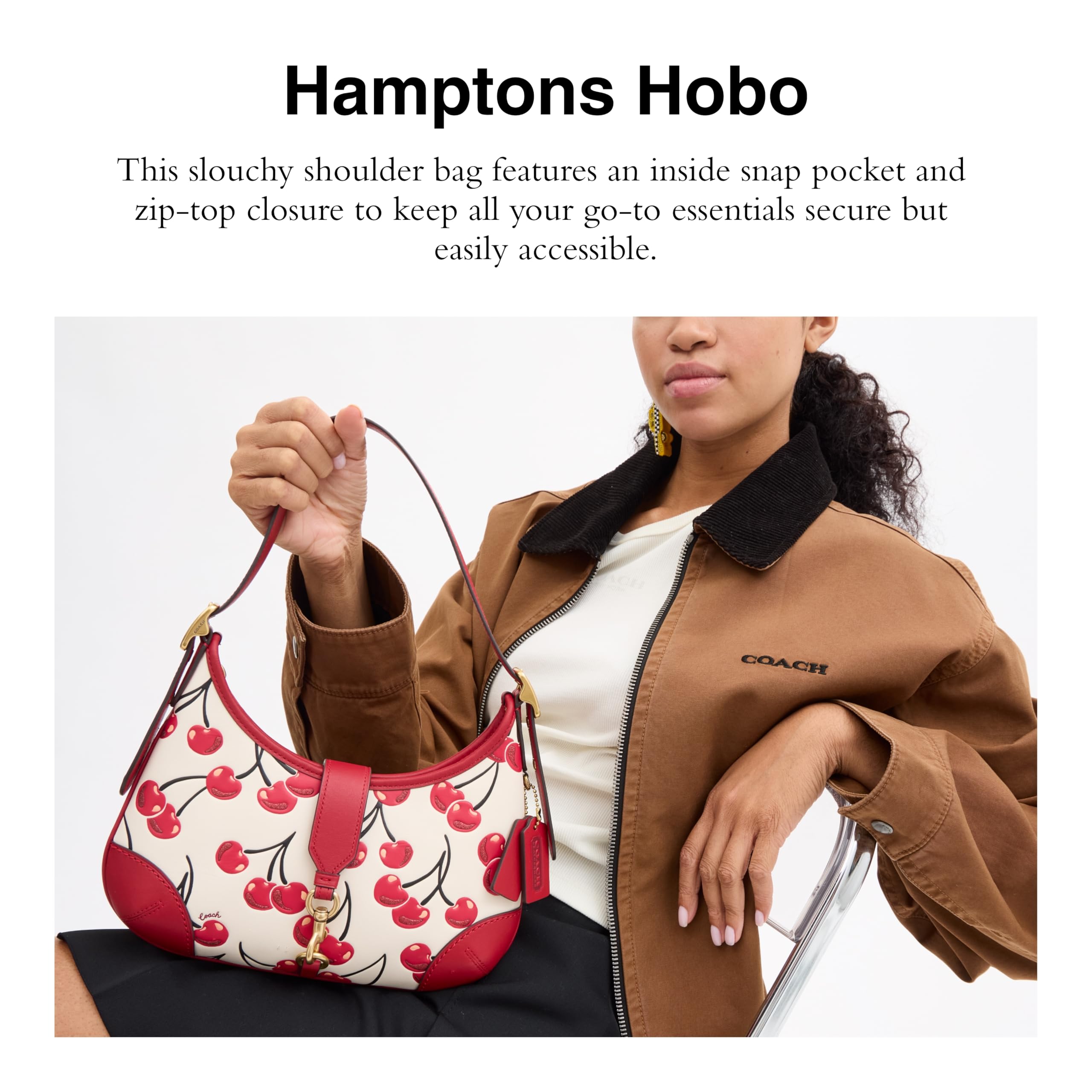 Foto 3 pulgar | Bolso De Mano Coach Hamptons Hobo Chalk Con Estampado Multicolor De Cerezas - Venta Internacional.