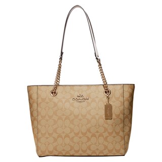 Foto 1 | Bolso De Mano Coach Cammie Chain, Color Caqui Claro, Tiza Para Mujer - Venta Internacional.
