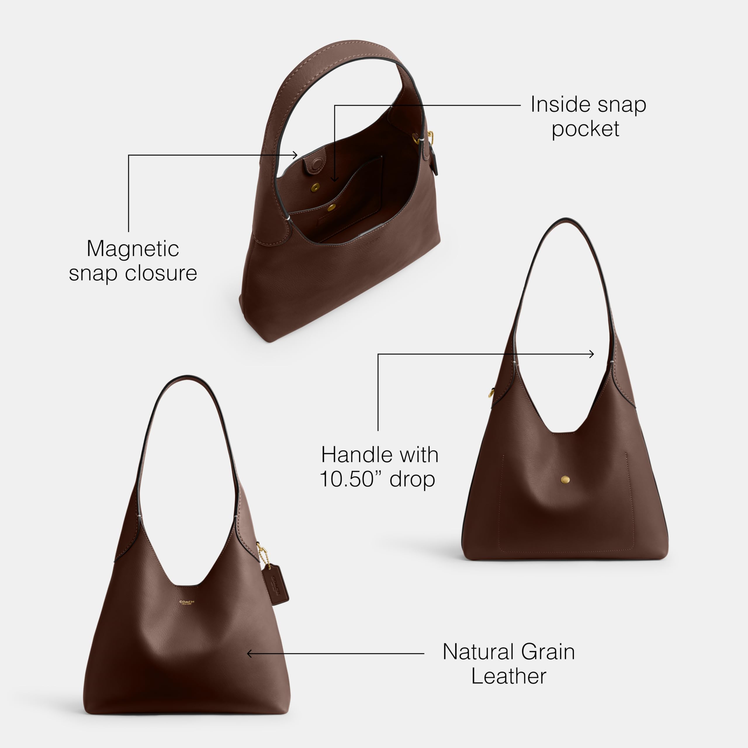 Foto 4 pulgar | Bolsa Bandolera Coach Brooklyn 28 Piel de Arce para Mujer - Venta Internacional