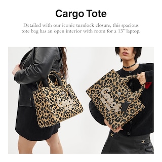 Foto 2 | Bolso De Mano Coach Leopard Cargo De Piel Curtida - Venta Internacional.