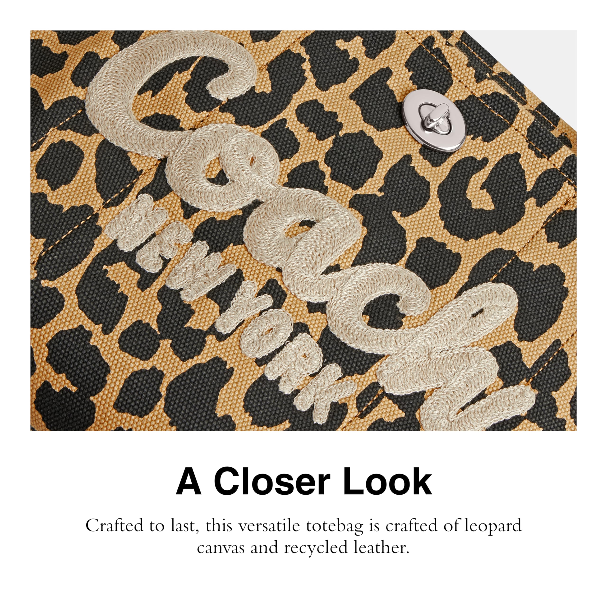 Foto 5 pulgar | Bolso De Mano Coach Leopard Cargo De Piel Curtida - Venta Internacional.