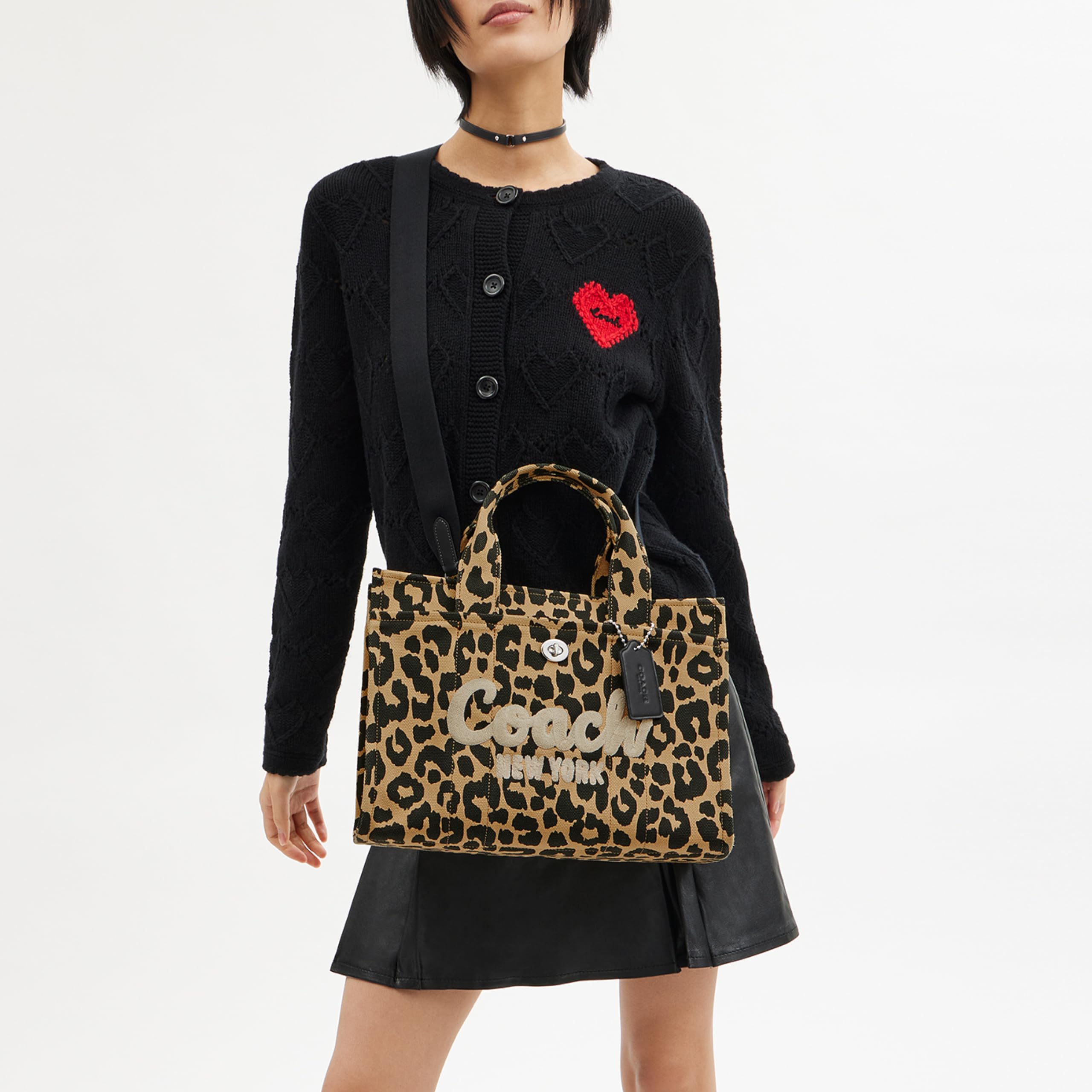 Foto 5 | Bolso De Mano Coach Leopard Cargo De Piel Curtida - Venta Internacional.