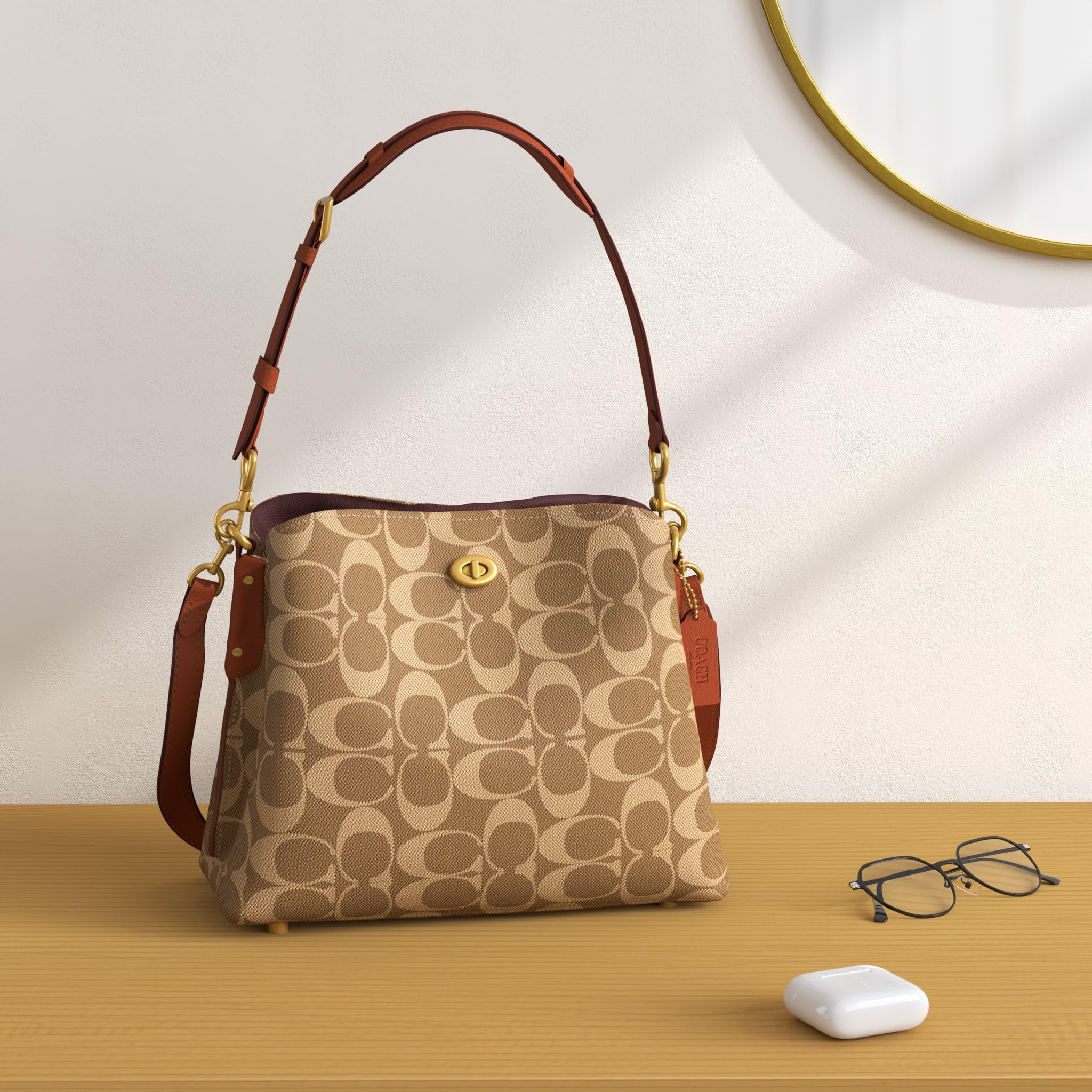Foto 3 pulgar | Bolsa Bandolera Coach Coated Canvas Signature Willow B4/tan - Venta Internacional