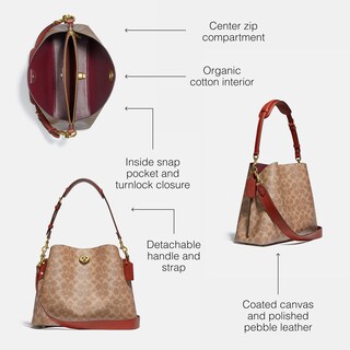 Foto 4 | Bolsa Bandolera Coach Coated Canvas Signature Willow B4/tan - Venta Internacional