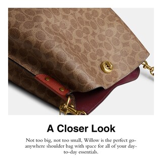 Foto 5 | Bolsa Bandolera Coach Coated Canvas Signature Willow B4/tan - Venta Internacional