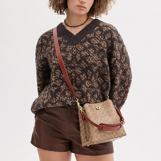 Foto 6 | Bolsa Bandolera Coach Coated Canvas Signature Willow B4/tan - Venta Internacional