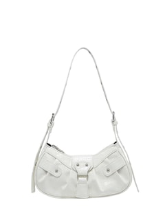 Foto 1 | Bolso De Hombro Verdusa Plisado Hobo De Piel Sintética Blanca Para Mujer - Venta Internacional.