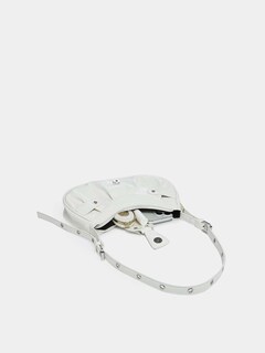 Foto 5 | Bolso De Hombro Verdusa Plisado Hobo De Piel Sintética Blanca Para Mujer - Venta Internacional.