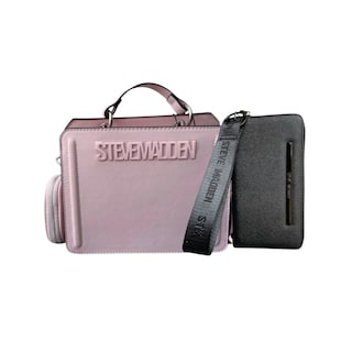 Foto 1 | Combo Steve Madden Bolsa Bevelyn Rosa Pastel Y Cartera Zipee Dark