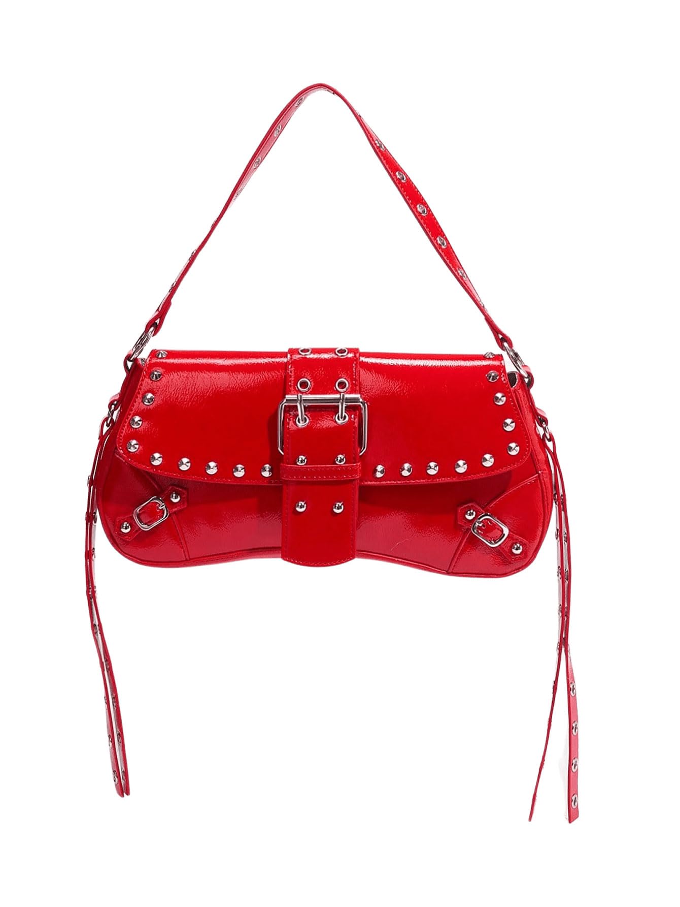 Bandolera Verdusa Y2K Bolso de Mano Rivet Punk Hobo Red - Venta Internacional