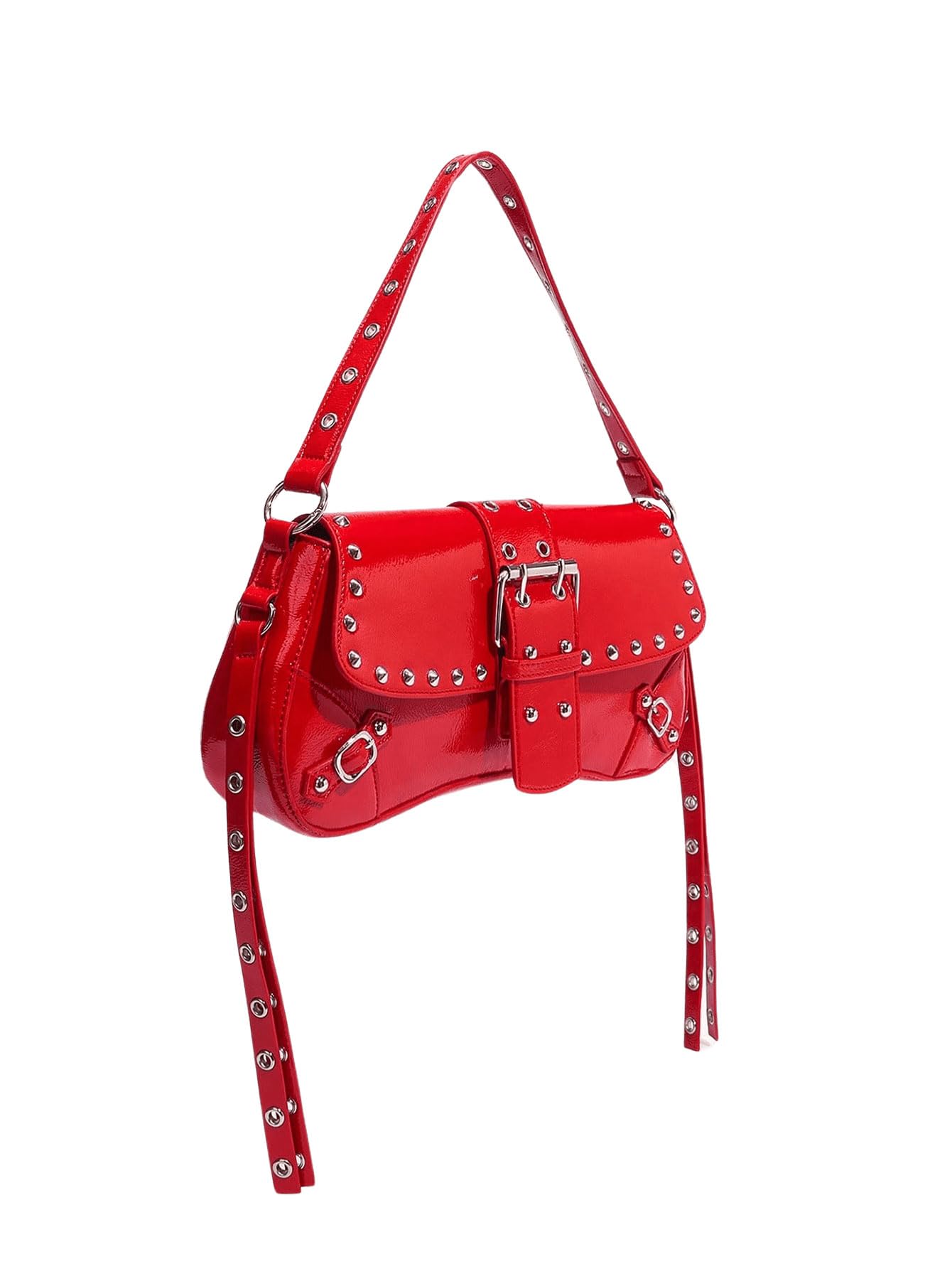 Foto 3 | Bandolera Verdusa Y2K Bolso de Mano Rivet Punk Hobo Red - Venta Internacional