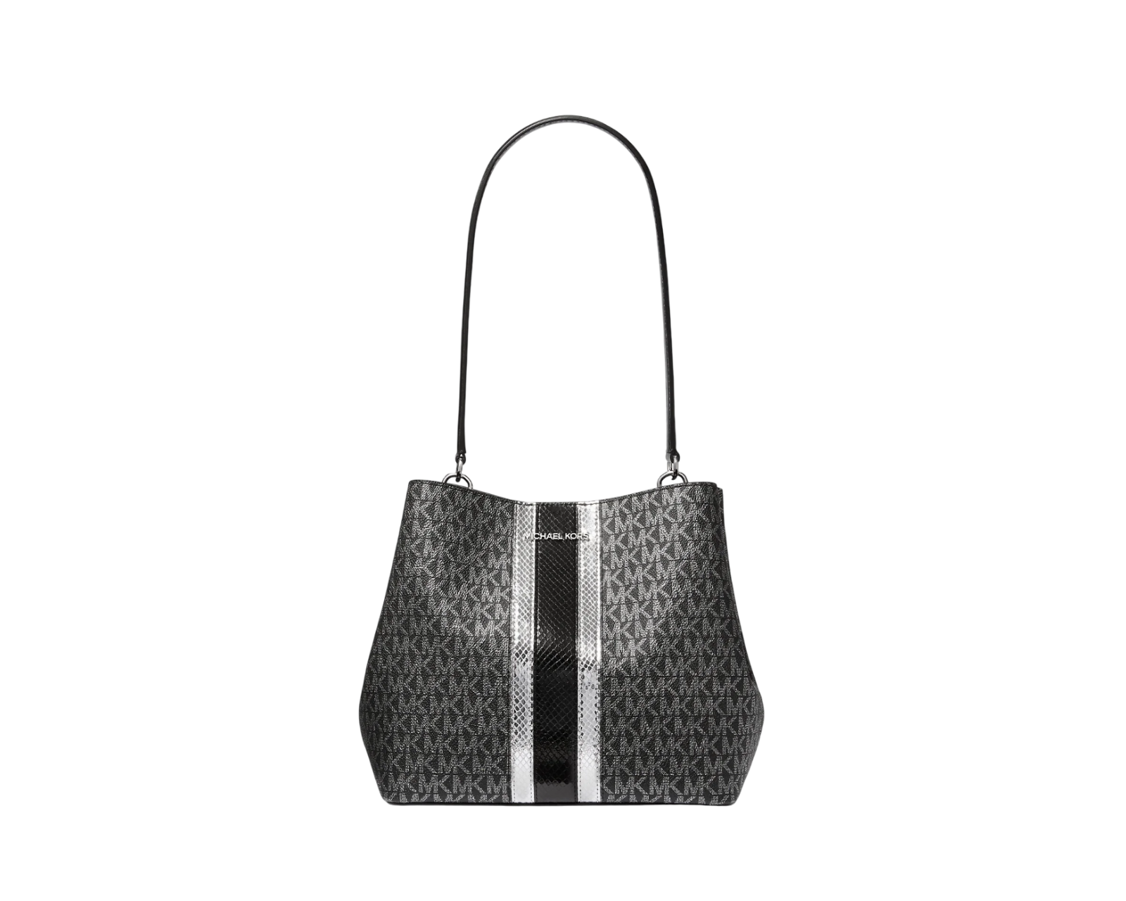 Foto 2 pulgar | Bolsa Michael Kors Pratt Medium Signature Logo And Metallic Shoulder Bag 35f4g3fs2b Negra