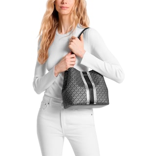 Foto 3 | Bolsa Michael Kors Pratt Medium Signature Logo And Metallic Shoulder Bag 35f4g3fs2b Negra
